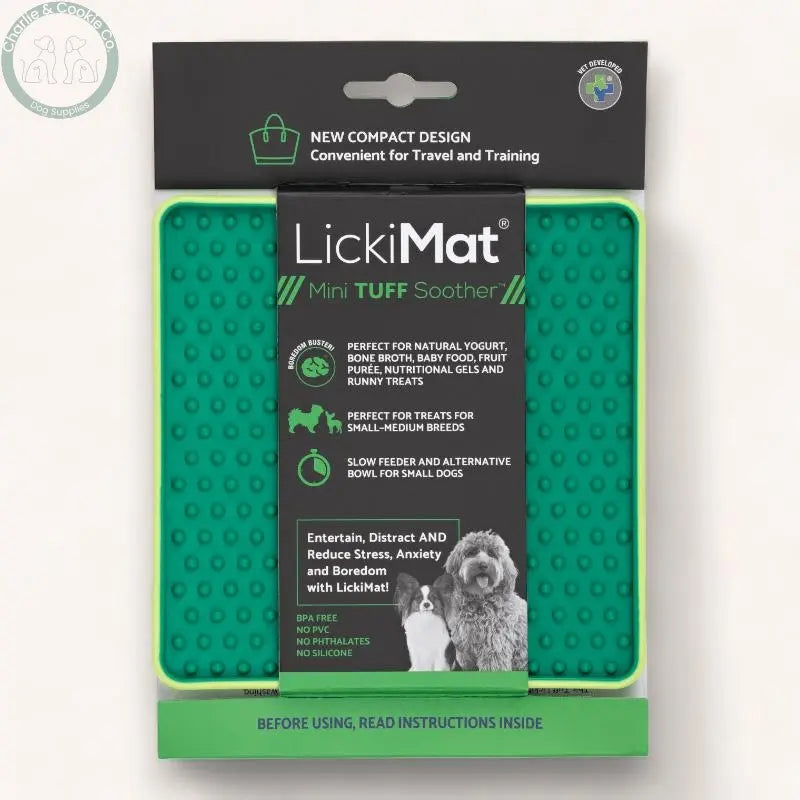 LickiMat Mini Tuff Soother Enrichment Lick Mat for Dogs - 6 Colours - Anxiety Relief &amp; Slow Feeder - Charlie &amp; Cookie Co.