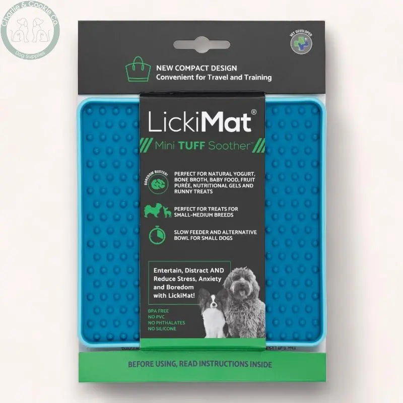 LickiMat Mini Tuff Soother Enrichment Lick Mat for Dogs - 6 Colours - Anxiety Relief &amp; Slow Feeder - Charlie &amp; Cookie Co.