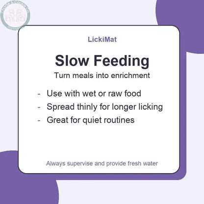 LickiMat Slodog Slow Feeder Dog Bowl (Small) | Flat Feeding Plate - Slow Feeding