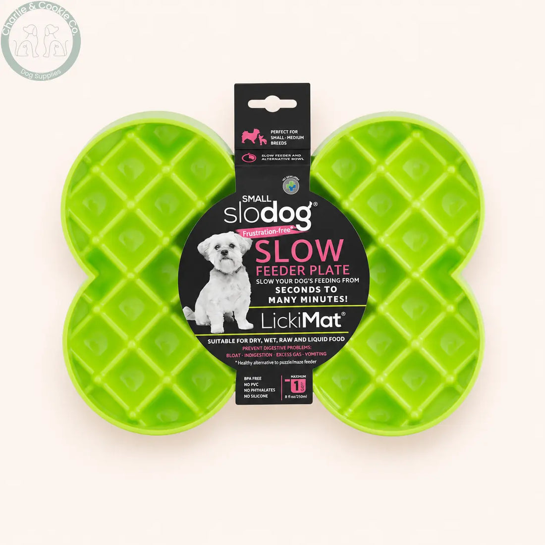 LickiMat Slodog Small Slow Feeder Dog Bowl in Orange or Green