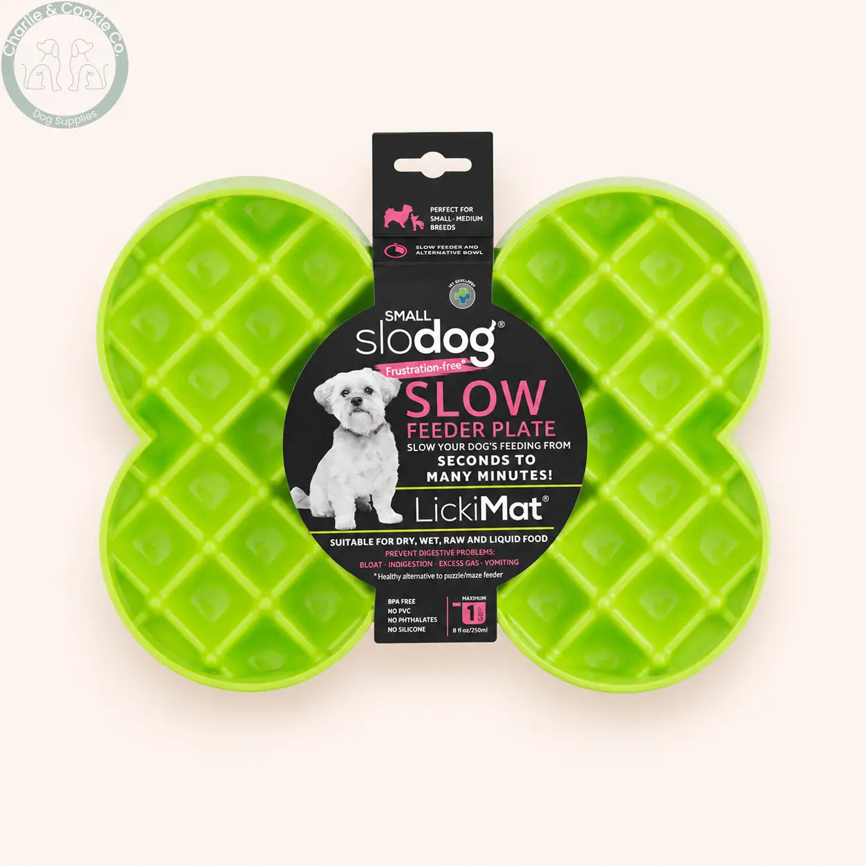 LickiMat Slodog Small Slow Feeder Dog Bowl in Orange or Green