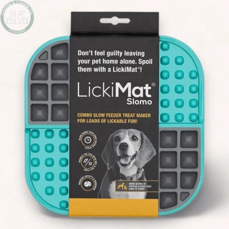 LickiMat Slomo Enrichment Lick Mat and Slow Feeder for Dogs - 4 Colours - Dual Texture Design &amp; Stress Relief - Charlie &amp; Cookie Co.