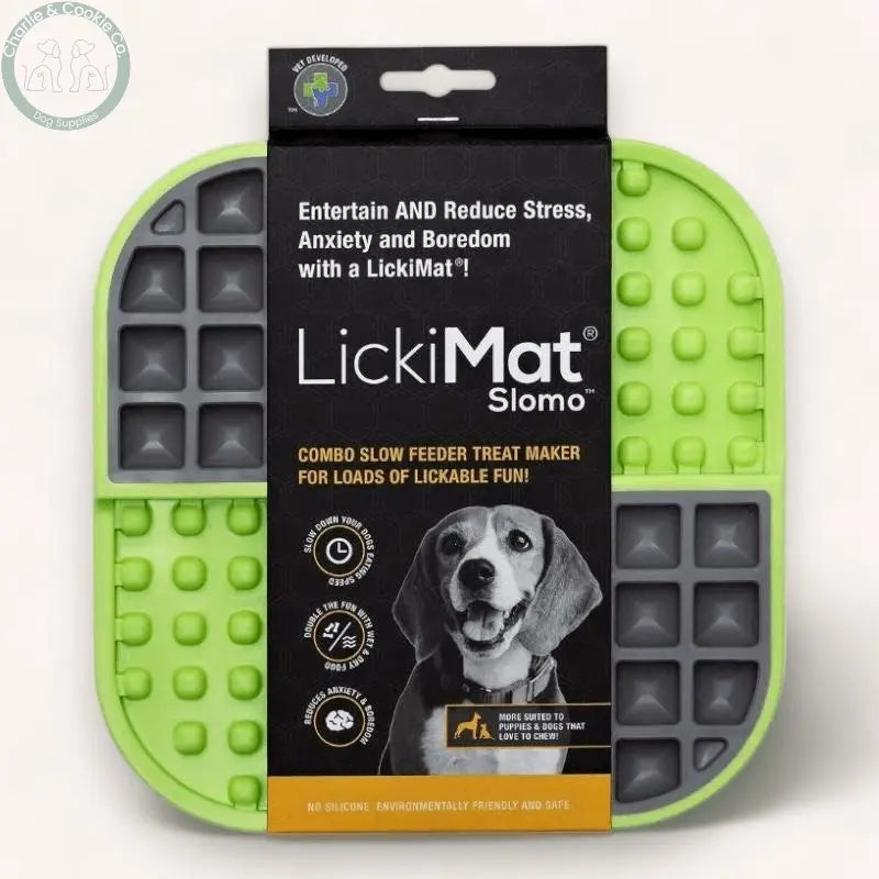 LickiMat Slomo Enrichment Lick Mat and Slow Feeder for Dogs - 4 Colours - Dual Texture Design &amp; Stress Relief - Charlie &amp; Cookie Co.