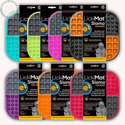 LickiMat Slomo Enrichment Lick Mat and Slow Feeder for Dogs - Dual Texture Design &amp; Stress Relief LickiMat