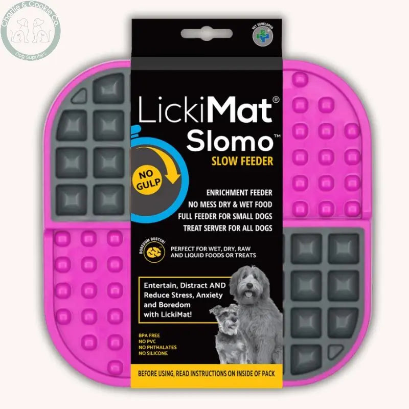 LickiMat Slomo Enrichment Lick Mat and Slow Feeder for Dogs - Dual Texture Design &amp; Stress Relief LickiMat