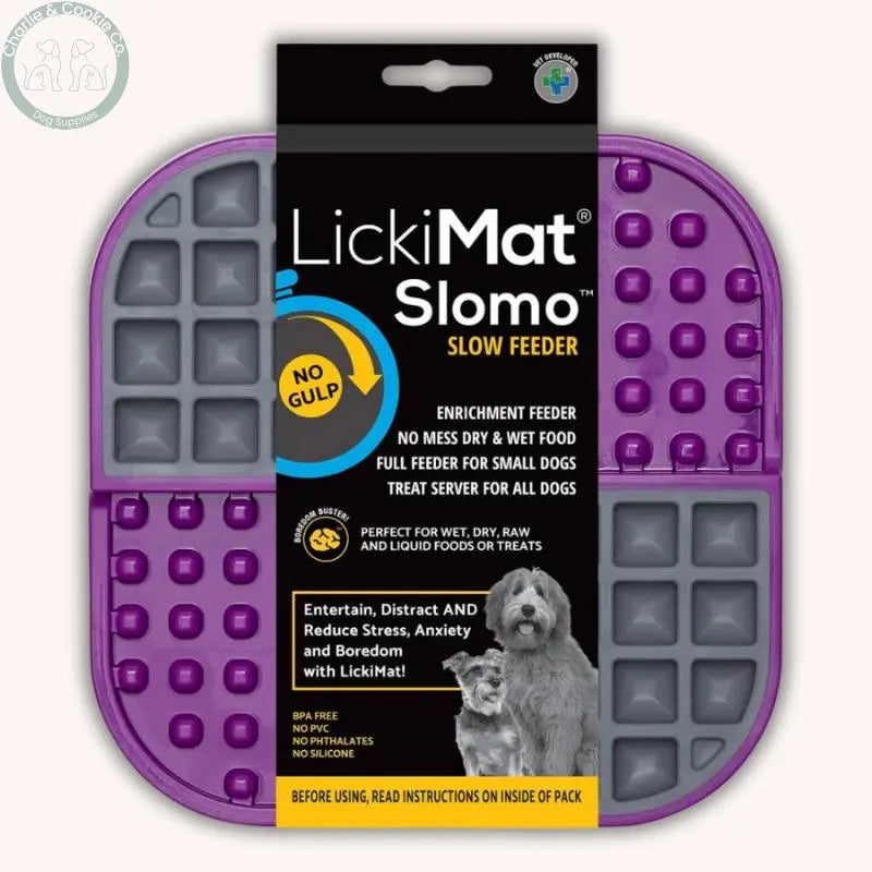 LickiMat Slomo Enrichment Lick Mat and Slow Feeder for Dogs - Dual Texture Design &amp; Stress Relief LickiMat