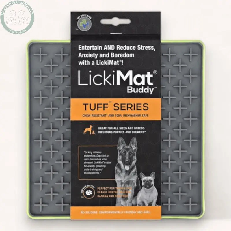 LickiMat Tuff Buddy Enrichment Lick Mat for Dogs - 4 Colours - Anxiety Relief &amp; Slow Feeder - Charlie &amp; Cookie Co.