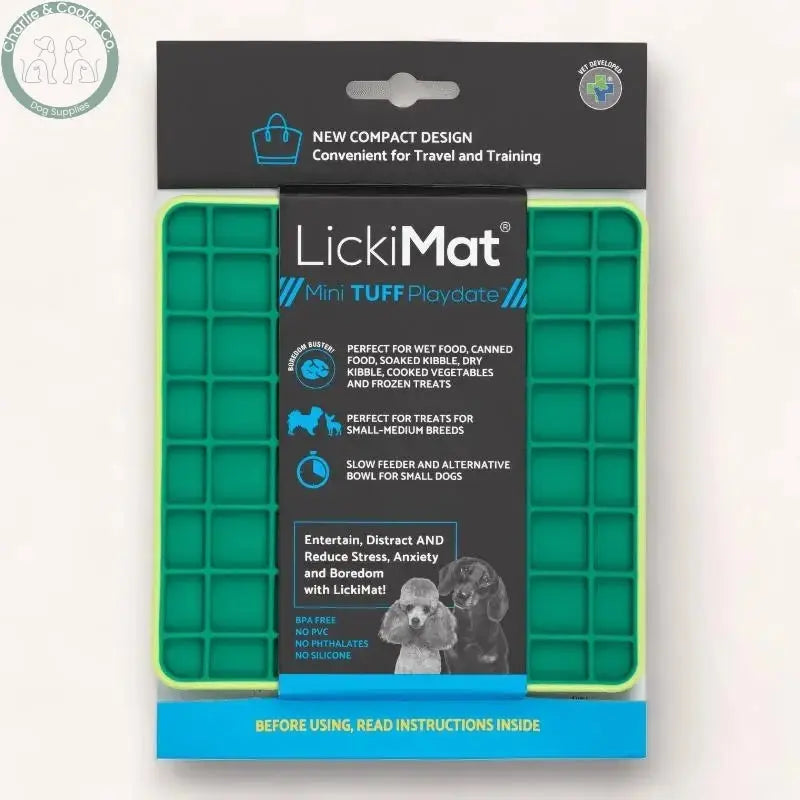 LickiMat Tuff Mini | Buddy, Playdate &amp; Soother Slow Feeder Mat for Dogs &amp; Cats – Tough &amp; Dishwasher Safe LickiMat
