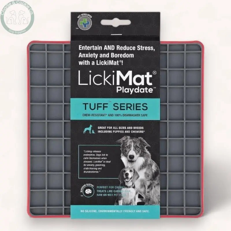 LickiMat Tuff Playdate Enrichment Lick Mat for Dogs - 4 Colours - Anxiety Relief &amp; Slow Feeder - Charlie &amp; Cookie Co.