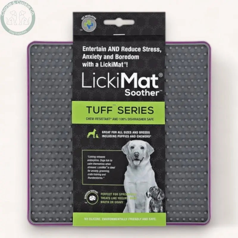 LickiMat Tuff Soother Enrichment Lick Mat for Dogs - 4 Colours - Anxiety Relief &amp; Slow Feeder - Charlie &amp; Cookie Co.