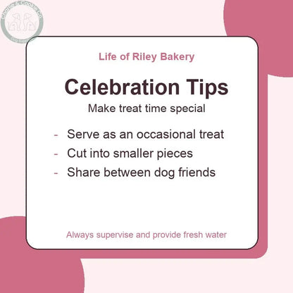 Life of Riley Bakery Doggy Birthday Cake 4 Inch | Plant-Based Peanut Butter Treat - Celebration