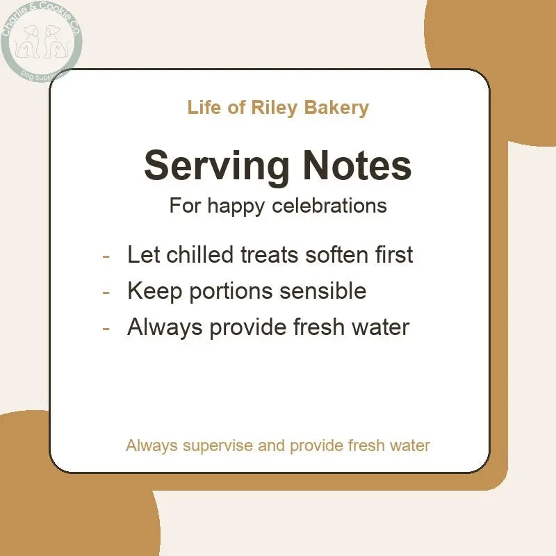 Life of Riley Bakery Doggy Birthday Cake 4 Inch | Plant-Based Peanut Butter Treat - Serving