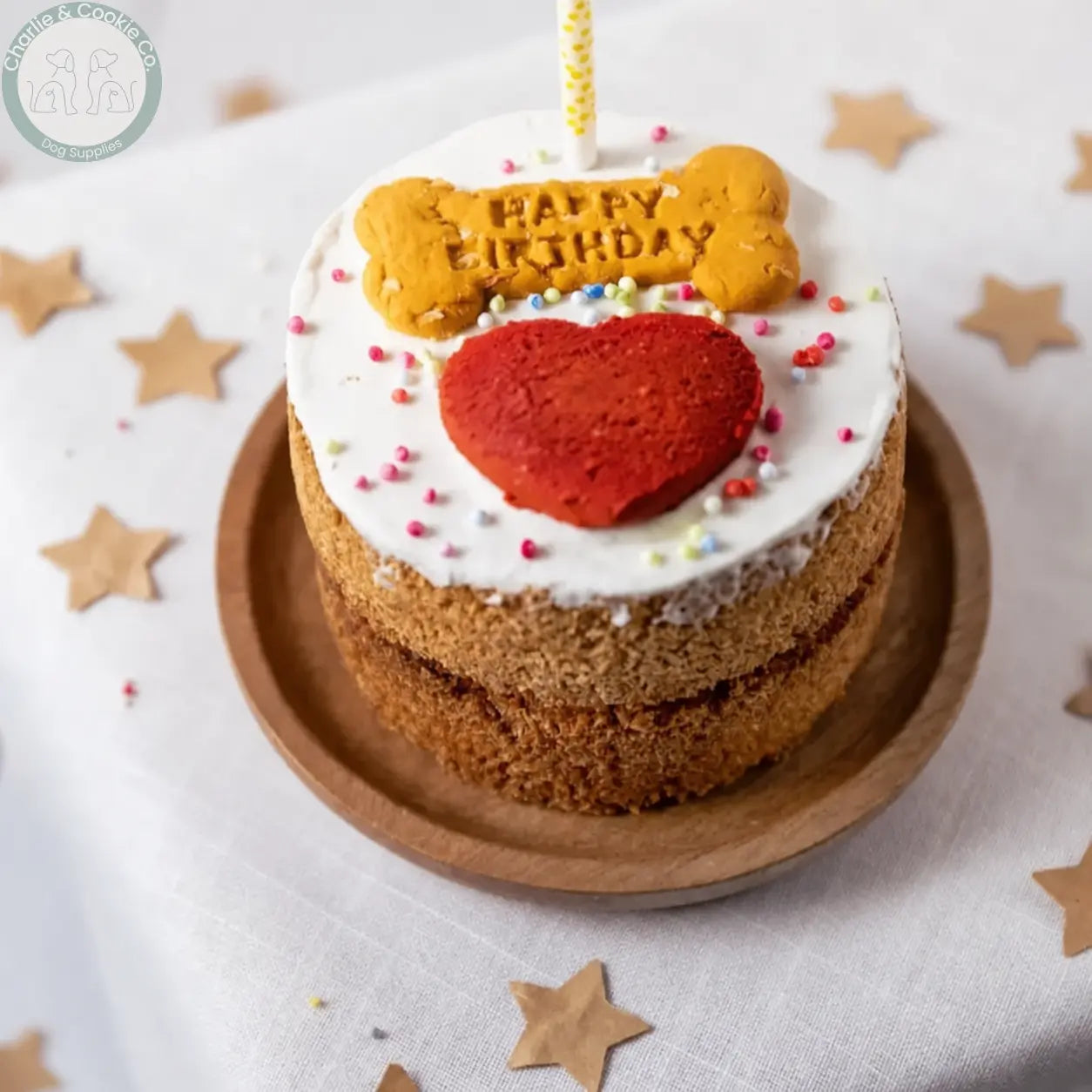 Life of Riley Bakery Doggy Birthday Cake 4 inch with birthday candle