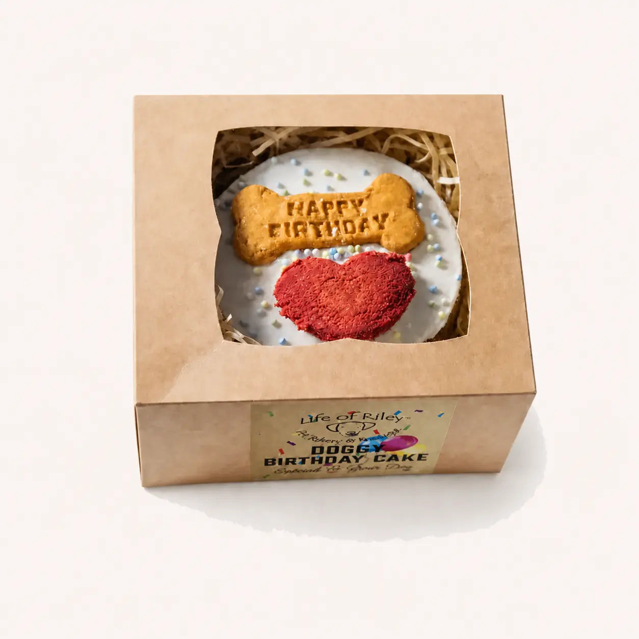 Life of Riley Bakery Doggy Birthday Cake 4 inch in presentation box