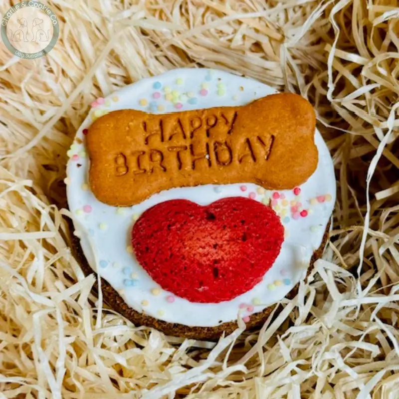 Life of Riley Bakery Doggy Birthday Cake 4 inch plant-based peanut butter dog treat