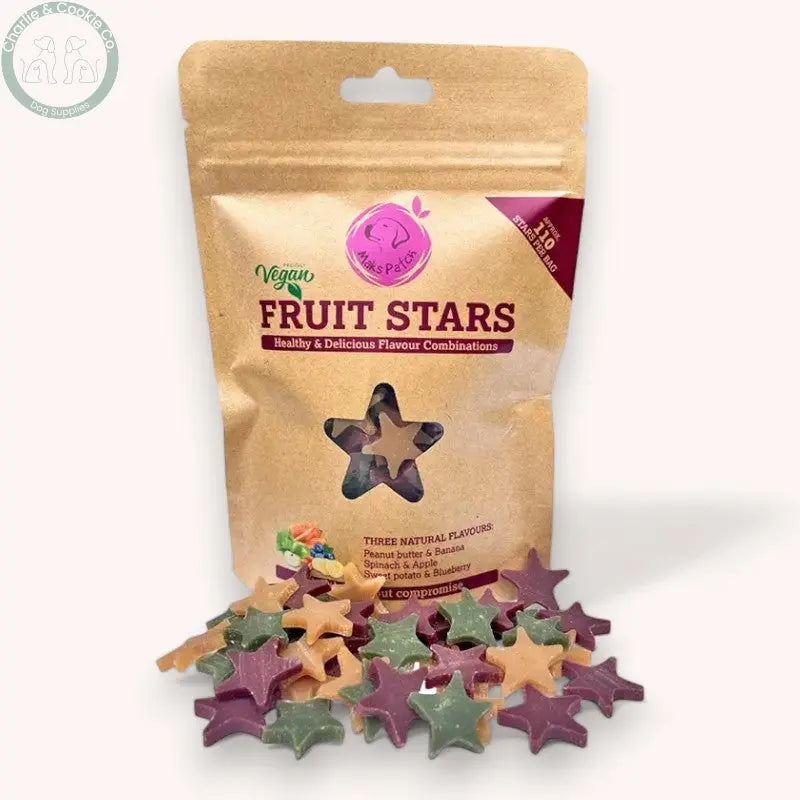 Maks Patch Fruit Stars Dog Training Treats 85g - Low-Fat &amp; Vegan - Charlie &amp; Cookie Co.