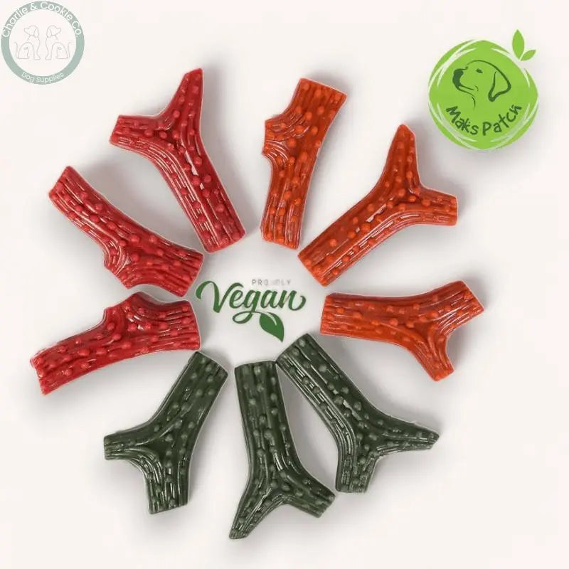 Maks Patch Mixed Flavour Mini Antler (Individual - 9cm) - Low-Fat &amp; Vegan Dog Treat - Charlie &amp; Cookie Co.