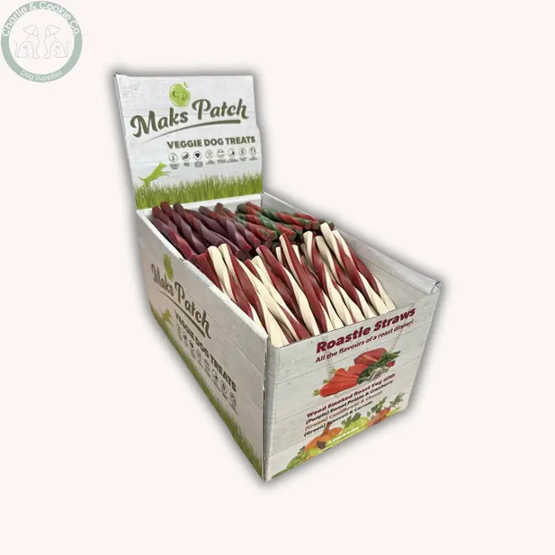 Maks Patch Roastie Straw (Individual) | Low-Fat, Vegan Dog Treat with Roast Dinner Flavours Miro & Makauri