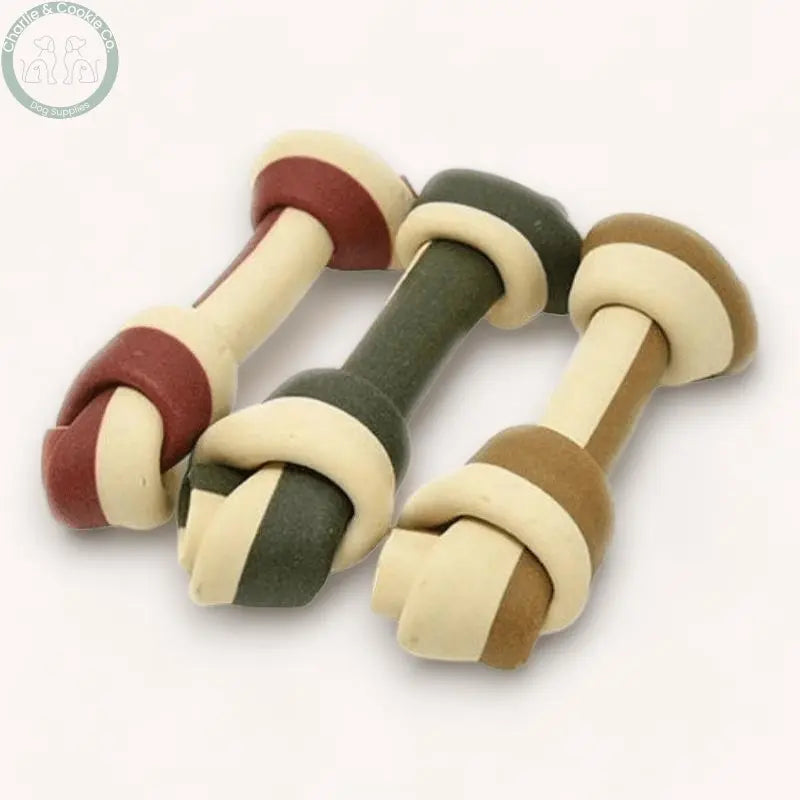 Maks Patch Veggie Knotted Bone single low-fat vegan dog treat in 13cm or 18cm