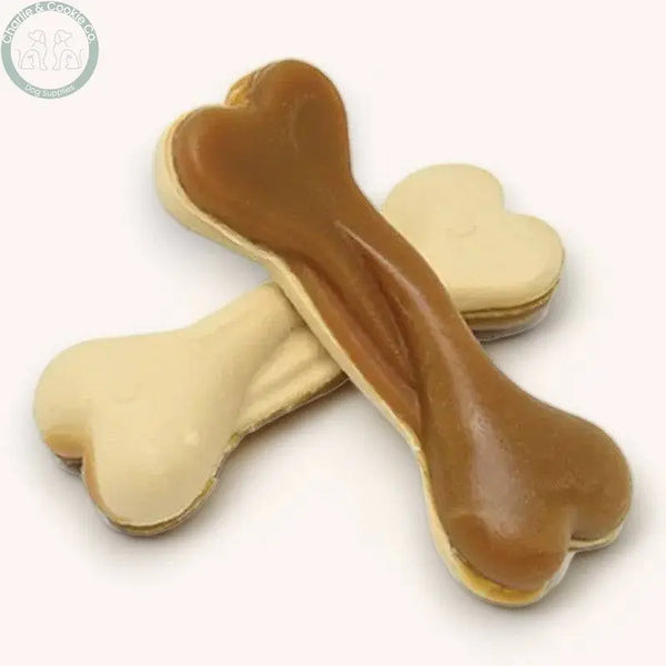 Maks Patch Peanut Butter Dual-Sided Bone single low-fat vegan dog treat in Small or Medium