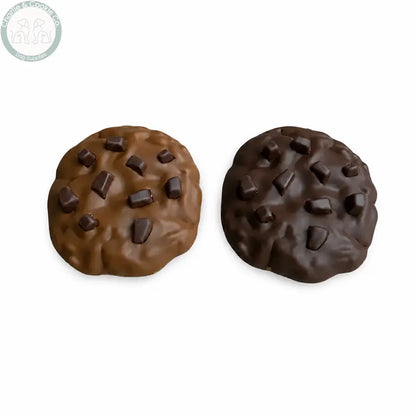 Top view of Maks Patch Carob and Peanut Butter dog cookies