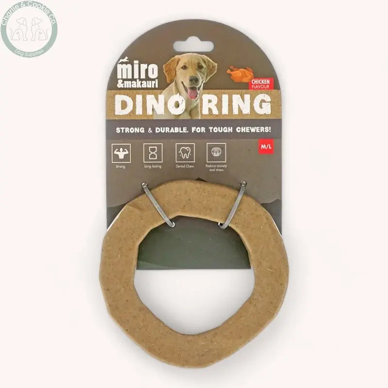 Miro &amp; Makauri Tough Chewer Dino Ring Toy Chicken Flavour Miro &amp; Makauri