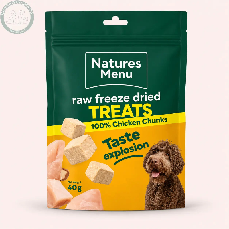 Natures Menu Freeze-Dried Chunks 40g | Raw-Inspired Dog Treats (Chicken or Turkey)