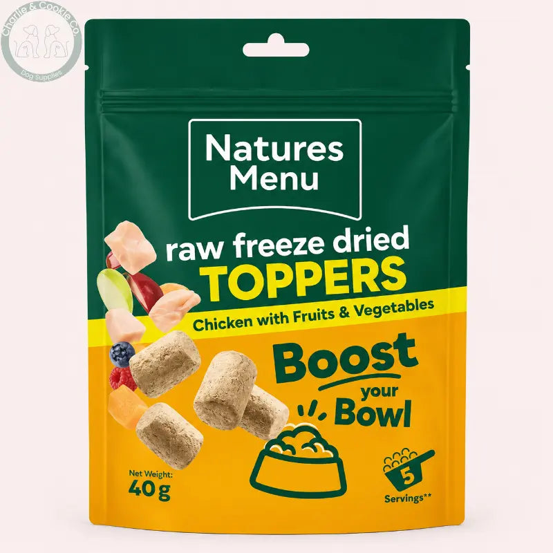 Natures Menu Freeze-Dried Toppers 40g | Meal Toppers for Dogs (Chicken, Turkey or Lamb)