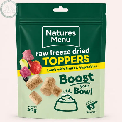 Natures Menu Freeze-Dried Toppers 40g | Meal Toppers for Dogs (Chicken, Turkey or Lamb)