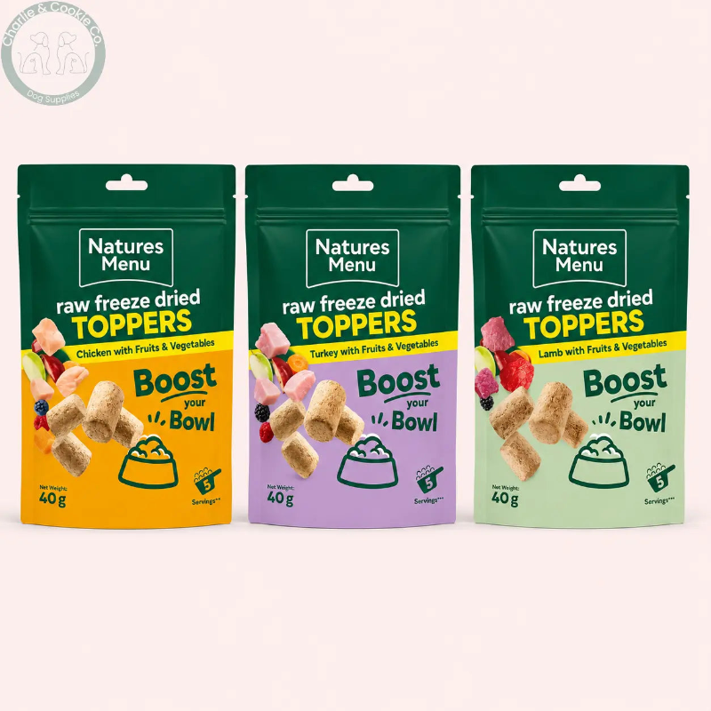 Natures Menu Freeze-Dried Toppers 40g | Meal Toppers for Dogs (Chicken, Turkey or Lamb)