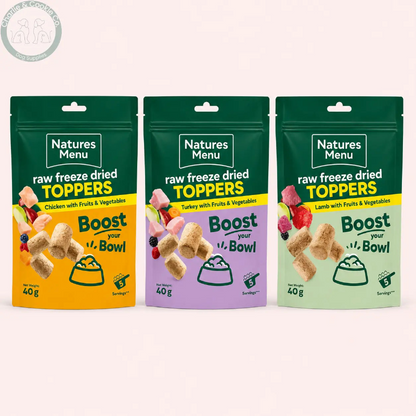 Natures Menu Freeze-Dried Toppers 40g | Meal Toppers for Dogs (Chicken, Turkey or Lamb)