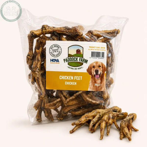 Paddock Farm Chicken Feet 1kg natural chicken dog treats