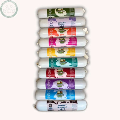 Paddock Farm Luxury Pate for Dogs 400g natural dog treat and food topper in 11 protein options