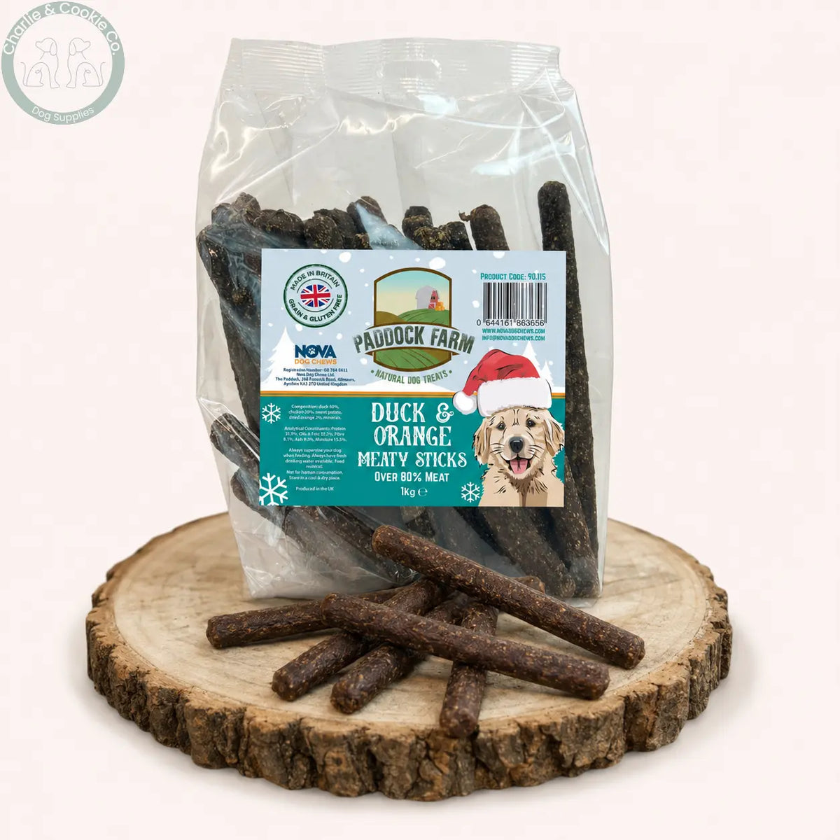 Paddock Farm Duck and Orange Meaty Sticks 1kg