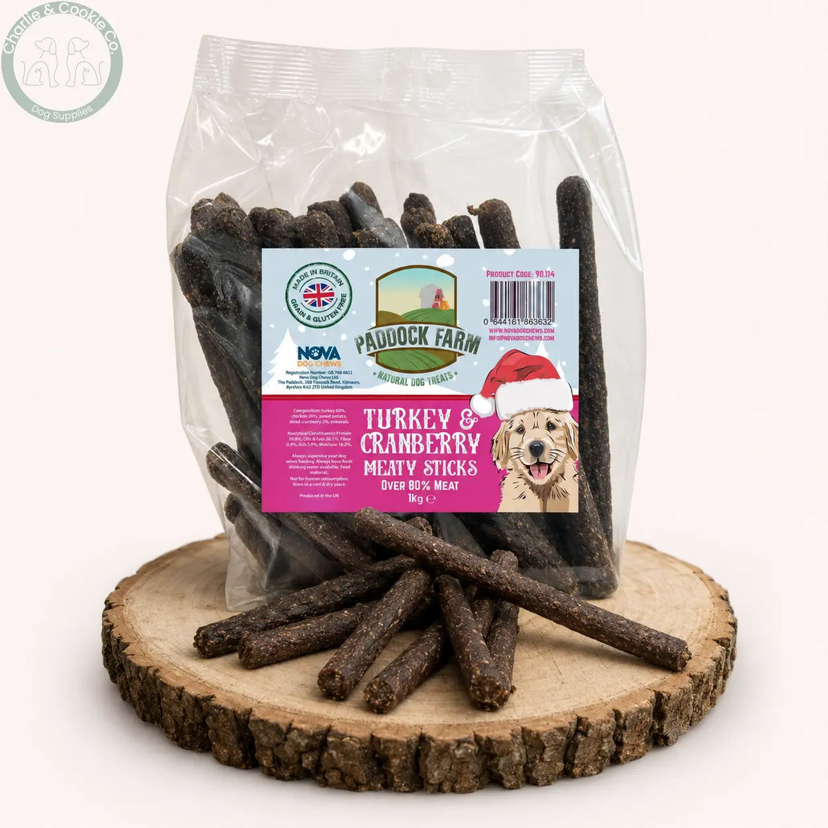 Paddock Farm Turkey and Cranberry Meaty Sticks 1kg