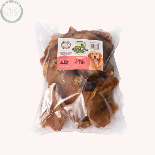 Paddock Farm Pig Ears for Dogs 10 Pack natural pork chews