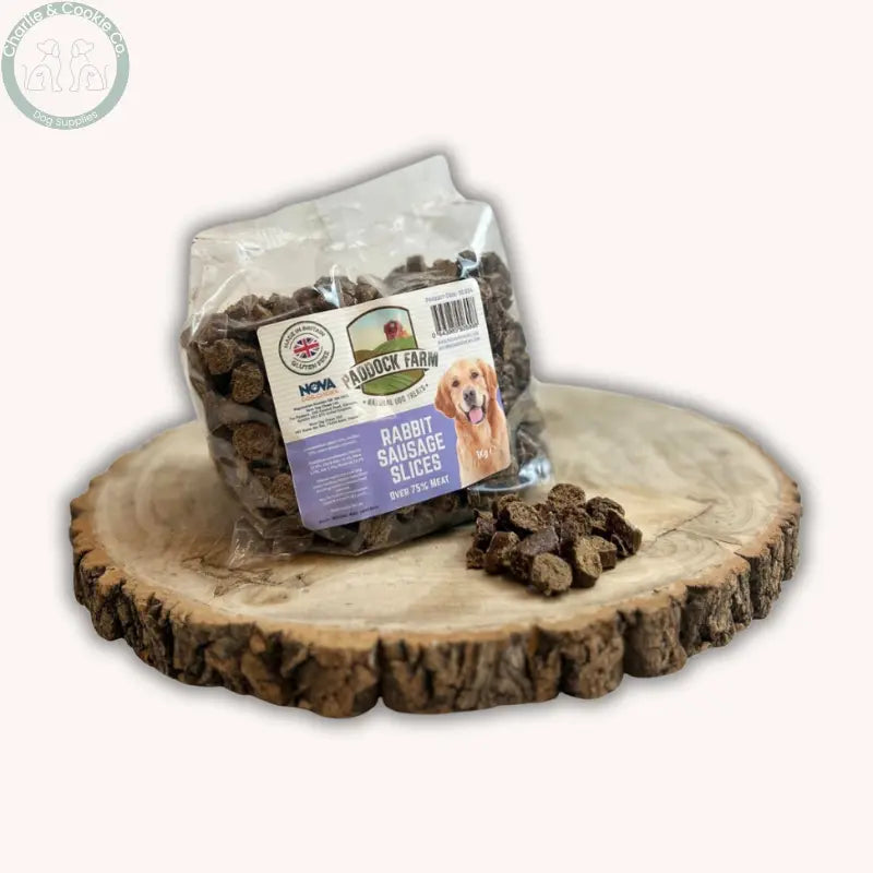 Paddock Farm Sausage Slices 1kg dog training treats in five recipes
