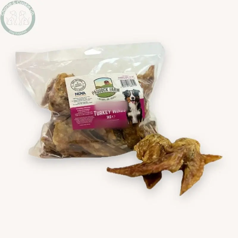Paddock Farm Turkey Wings 1kg natural turkey dog chews