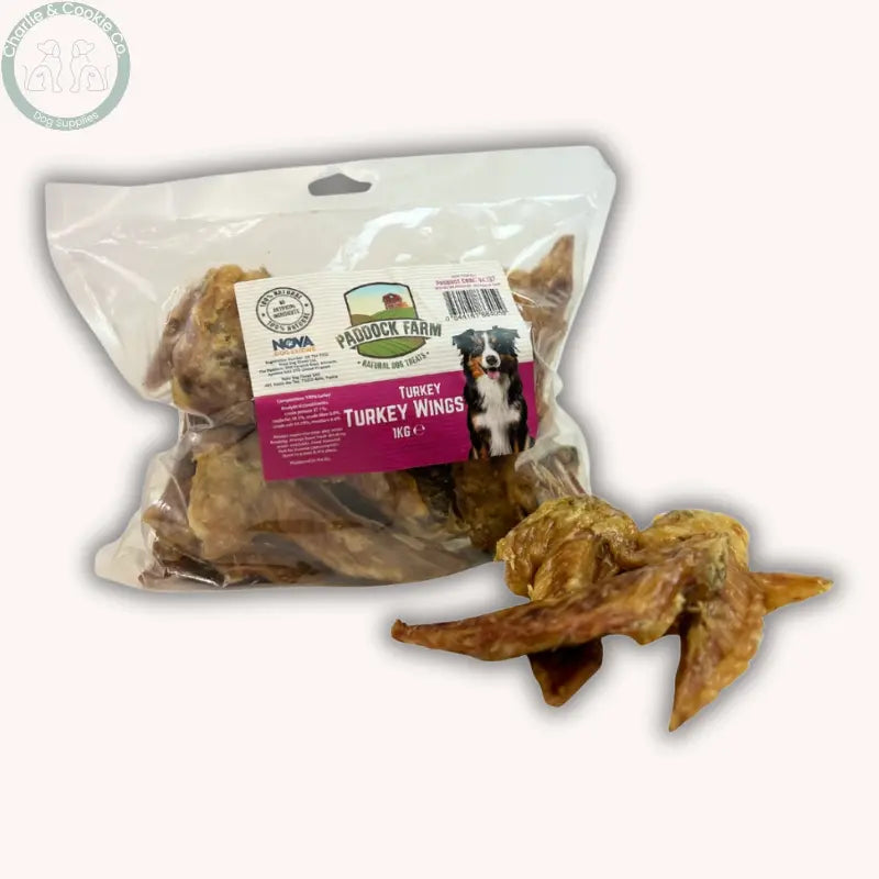 Paddock Farm Turkey Wings 1kg | Natural Turkey Dog Chews