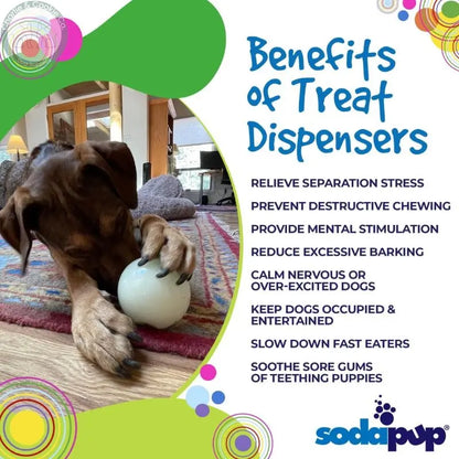 SodaPup 4&quot; Pup-X Glow Ball Treat Dispenser - Glow in the Dark SodaPup