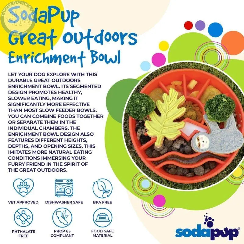 SodaPup Great Outdoors Enrichment eBowl - Slow Feeder for Dogs - 2 Colour Options - Charlie &amp; Cookie Co.