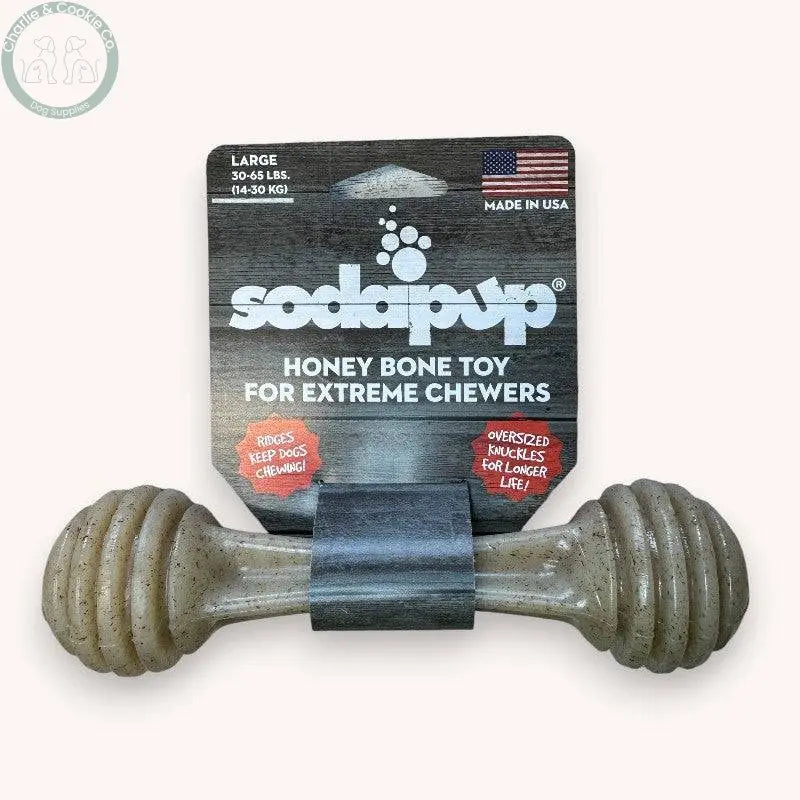 SodaPup Durable Honey Bone Chew Toy - Small, Medium, Large - Charlie &amp; Cookie Co.