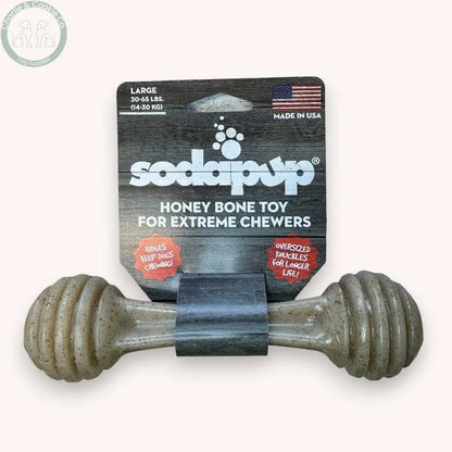 SodaPup Durable Honey Bone Chew Toy - Small, Medium, Large - Charlie &amp; Cookie Co.