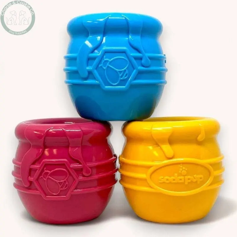 SodaPup Honey Pot PUP-X Rubber Treat Dispenser &amp; Slow Feeder Toy - 5 Colour Options - Charlie &amp; Cookie Co.