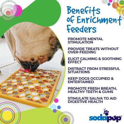 SodaPup Honeycomb Stress Relief &amp; Enrichment Licking Mat - 2 Size Options - Charlie &amp; Cookie Co.