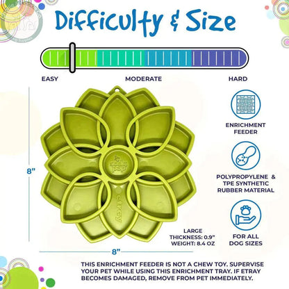 SodaPup Mandala Shallow Slow Feeder Tray - 5 Colour Choices for Happy Mealtime - Charlie &amp; Cookie Co.