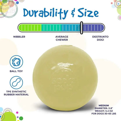 SodaPup Squeak Ball Ultra Durable PUP-X Squeaking, Chewing, Floating &amp; Retrieving Ball SodaPup