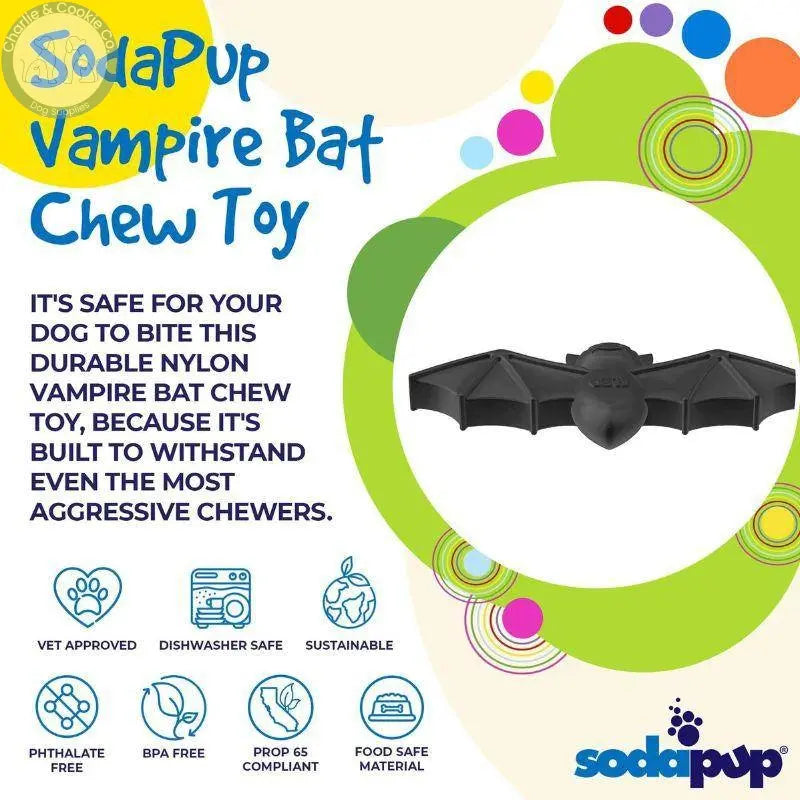 SodaPup Vampire Bat Ultra-Durable Nylon Chew Toy - Charlie &amp; Cookie Co.