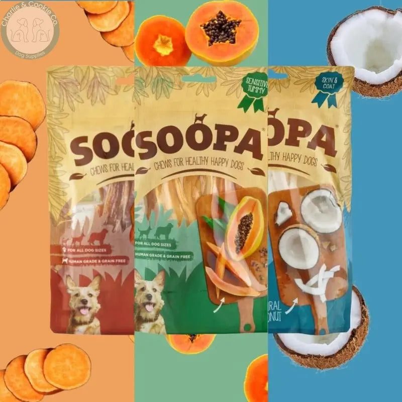 Soopa Pets Raw Dog Chews - Coconut, Papaya &amp; Sweet Potato Miro &amp; Makauri