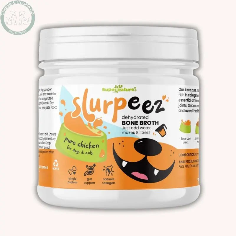 Supernature Pet Slurpeez Bone Broth Powder for dogs and cats in Chicken Beef Fish or Pork